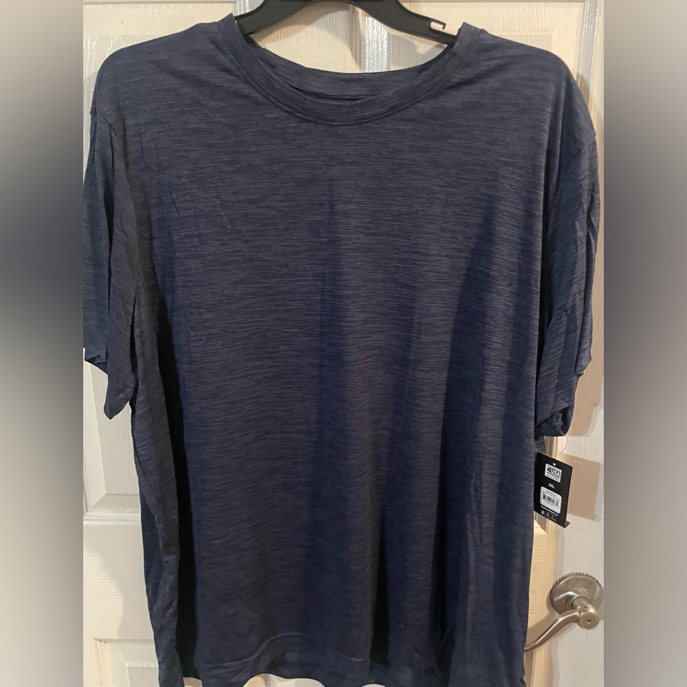 3 NWT Athletic Works Men’s 3XL Blue Space Dye Performance Tee Activewear Shirt - Picture 6 of 9